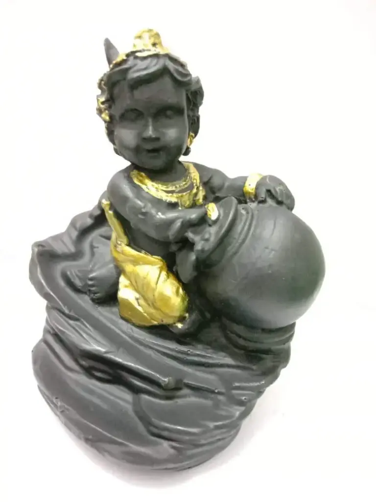 Smoke Waterfall Makhan Chor| Smoke Kahna Ji| | Kahna Ji Idol for Homes |Kahna Ji Idol for Mold | Kahna Ji for Office with  Free Scented Backflow Cone Incenses