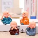Craftminds Multicolor 4Pc Monk Buddha Set - Home & Office, Diwali Decor & Gifting