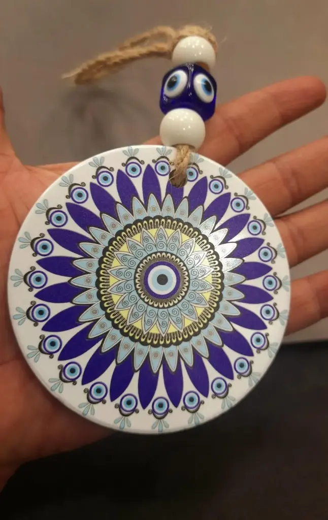 Blue Flower Mandala Greek Evil Eye Wall Hanging