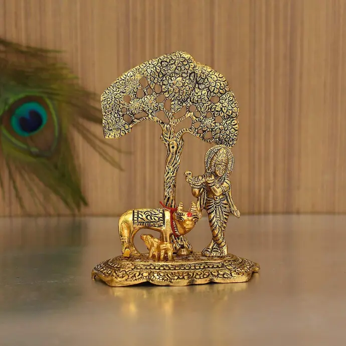 KRISHNA JI WITH COW & TREE